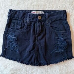 Navy blue Distressed Women mini Skirt jeans